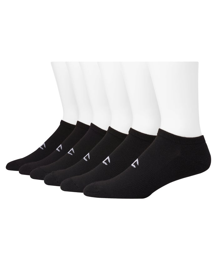 Champion Mens Socks NZ - No-Show 6-Pairs Black ( 8450-JWPZM )